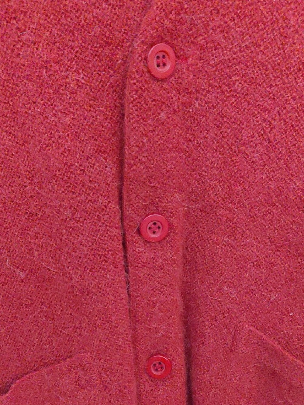 Peruvian Connection Red V-Neck Button Cardigan - Picture 3 of 4